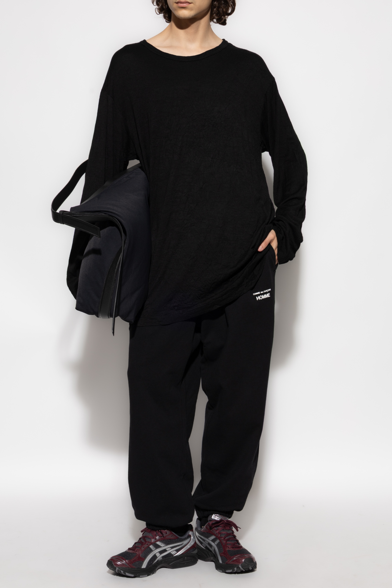 パンツ COMME des GARCONS HOMME trackpants CDG Homme: Men's Cotton Sweatpants (Black) | DSML E-SHOP